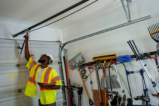 Professional Garage Door Panel Replacement technician working in Butte County County, ID